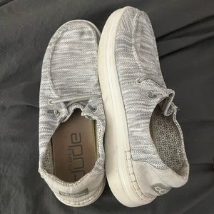 Grey/silver platform hey dudes